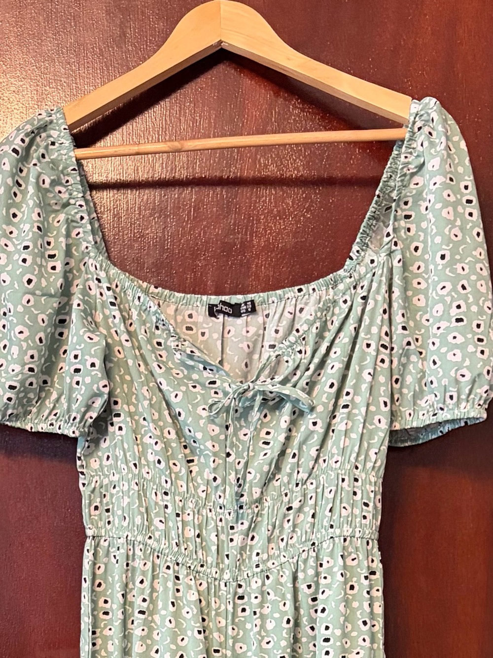 Women’s Boohoo Mint Green Floral Print Dress